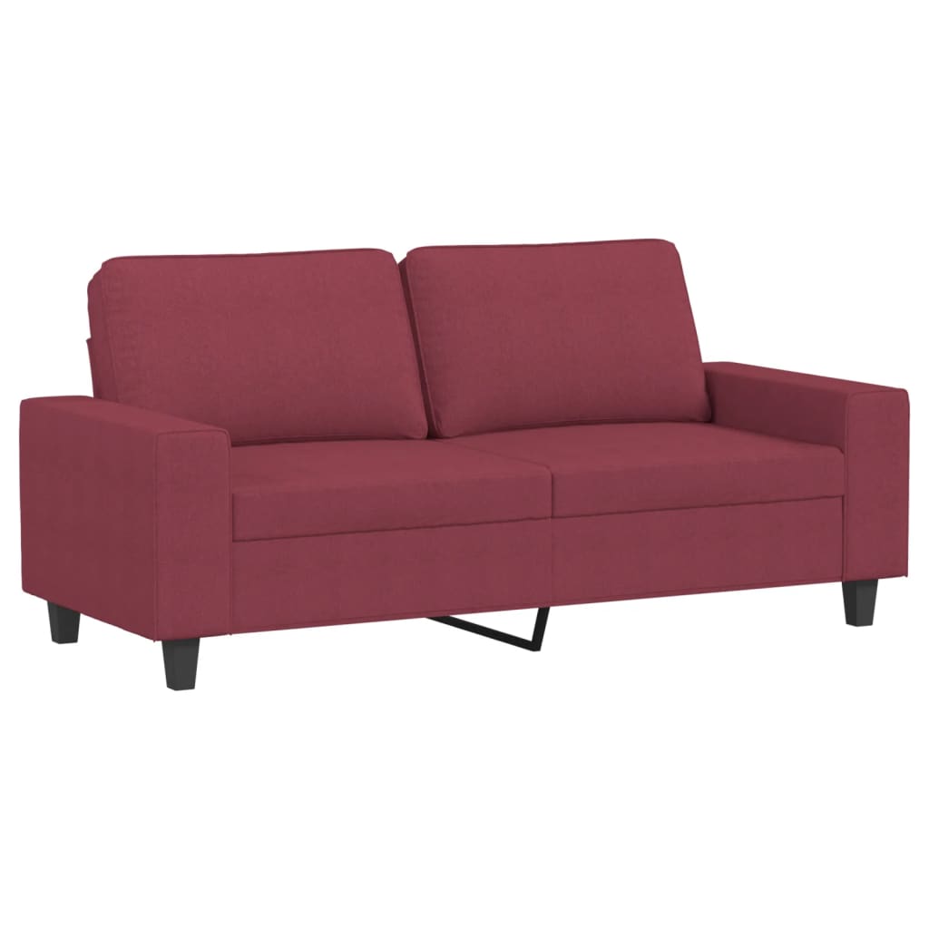 3-dijelni set sofa crvena boja vina od tkanine