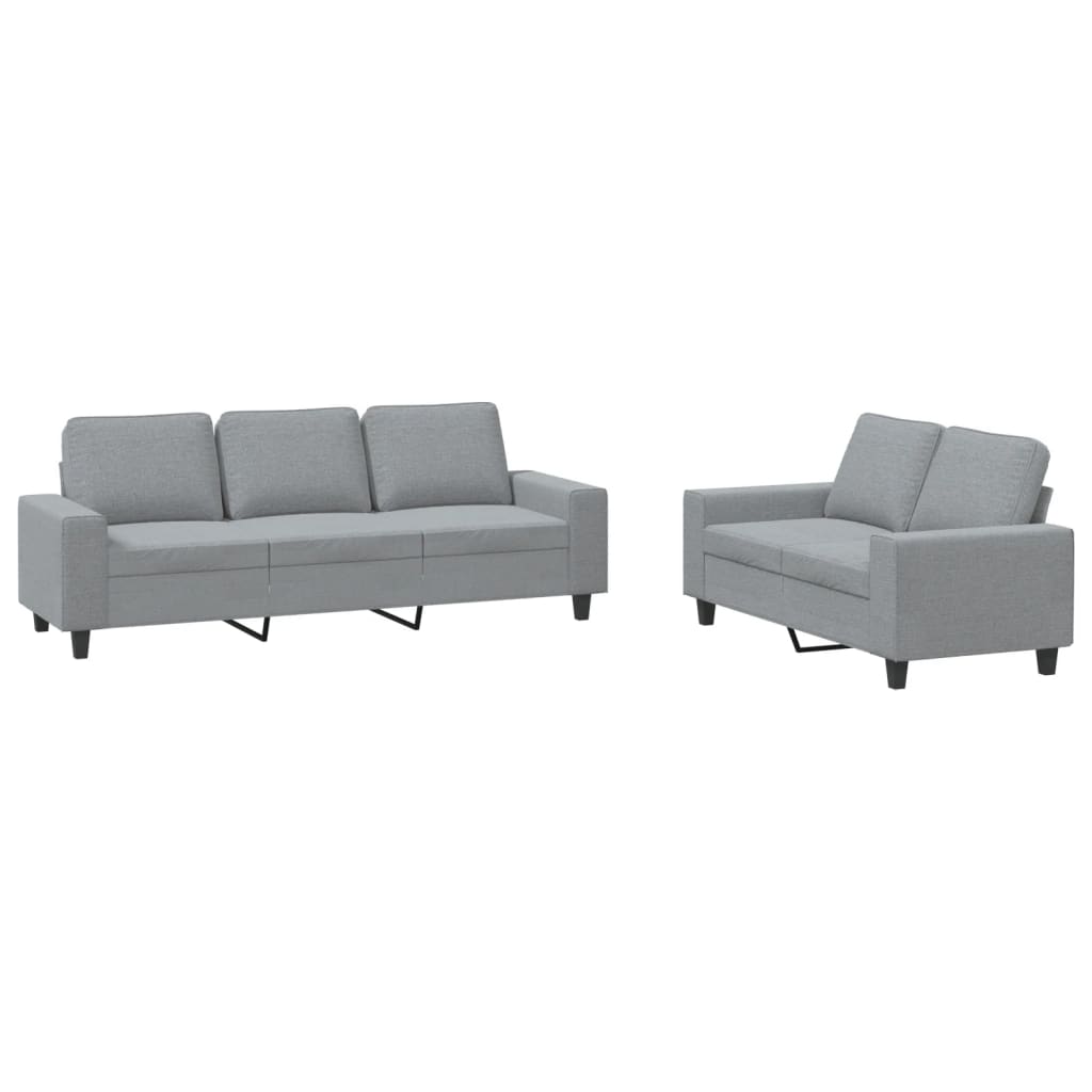 2-dijelni set sofa svjetlosivi od tkanine