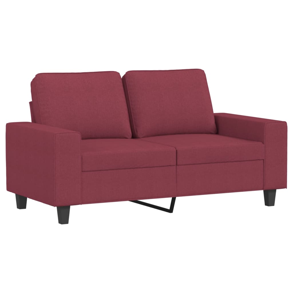 2-dijelni set sofa crvena boja vina od tkanine
