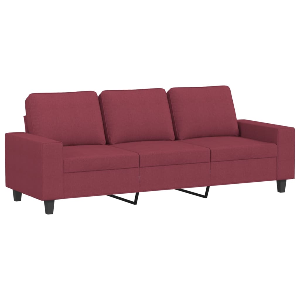 2-dijelni set sofa crvena boja vina od tkanine