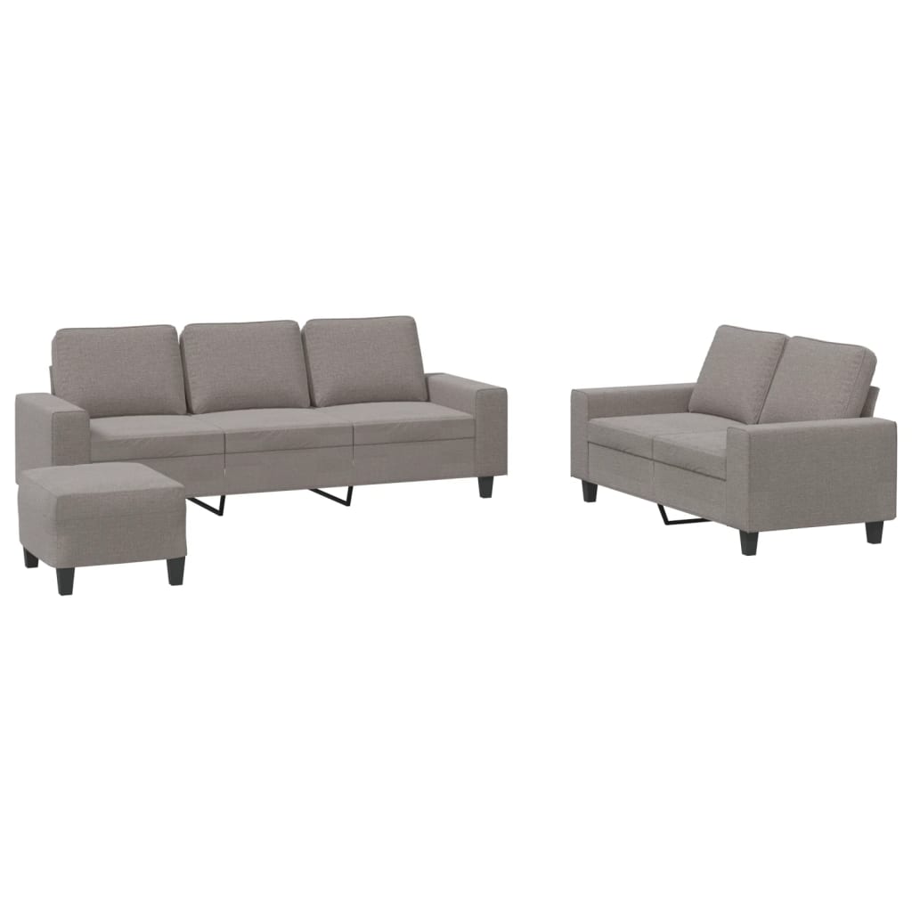 3-dijelni set sofa smeđesivi od tkanine