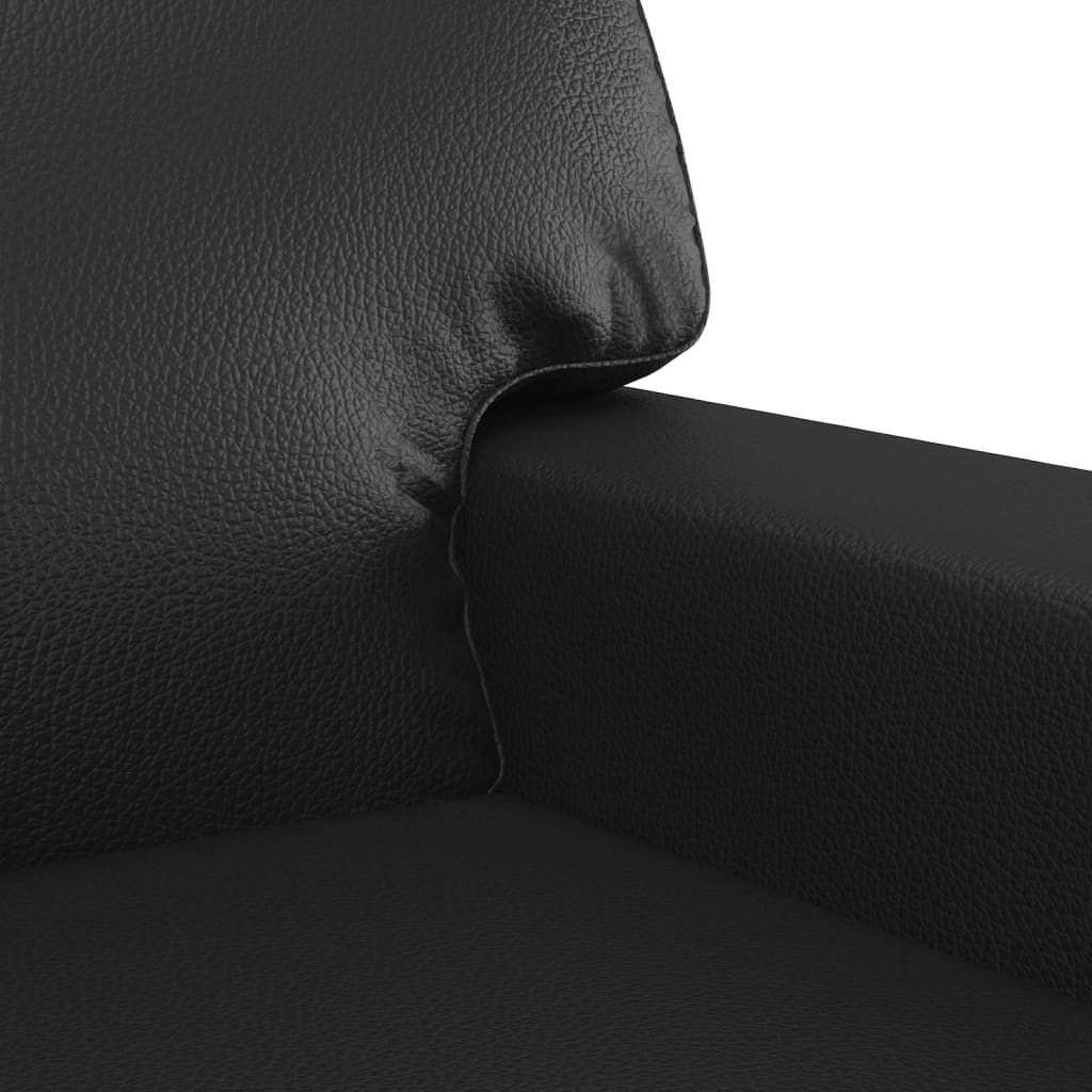 2-dijelni set sofa crni od umjetne kože
