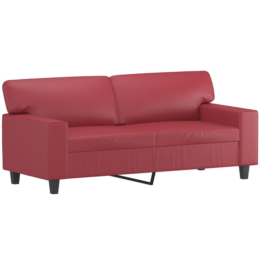 3-dijelna sofa garnitura vino crvena umjetna koža