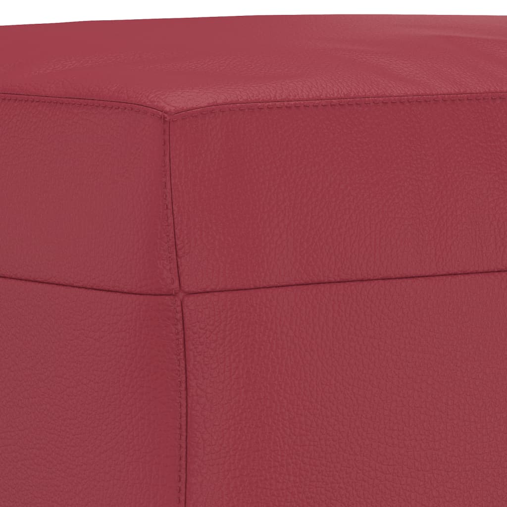 3-dijelna sofa garnitura vino crvena umjetna koža