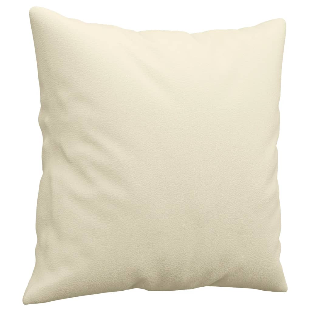 2-dijelni set sofa s jastucima krem od umjetne kože