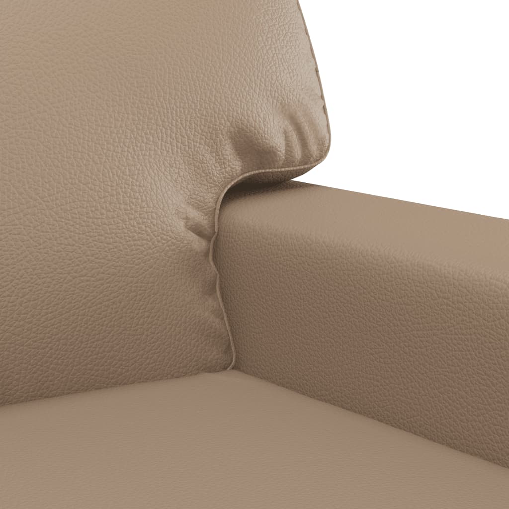 2-dijelni set sofa s jastucima boja cappuccina od umjetne kože