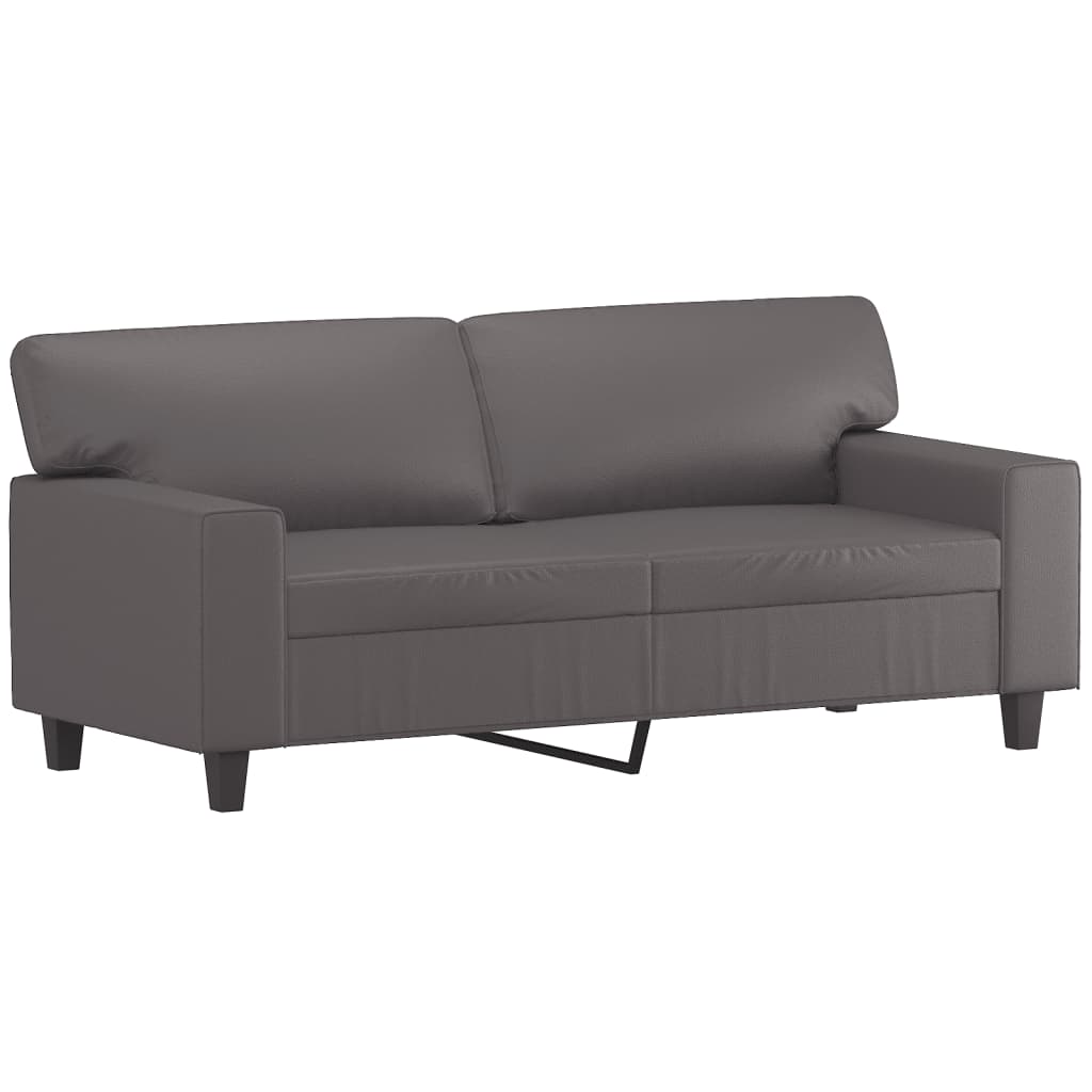 3-dijelni set sofa s jastucima sivi od umjetne kože