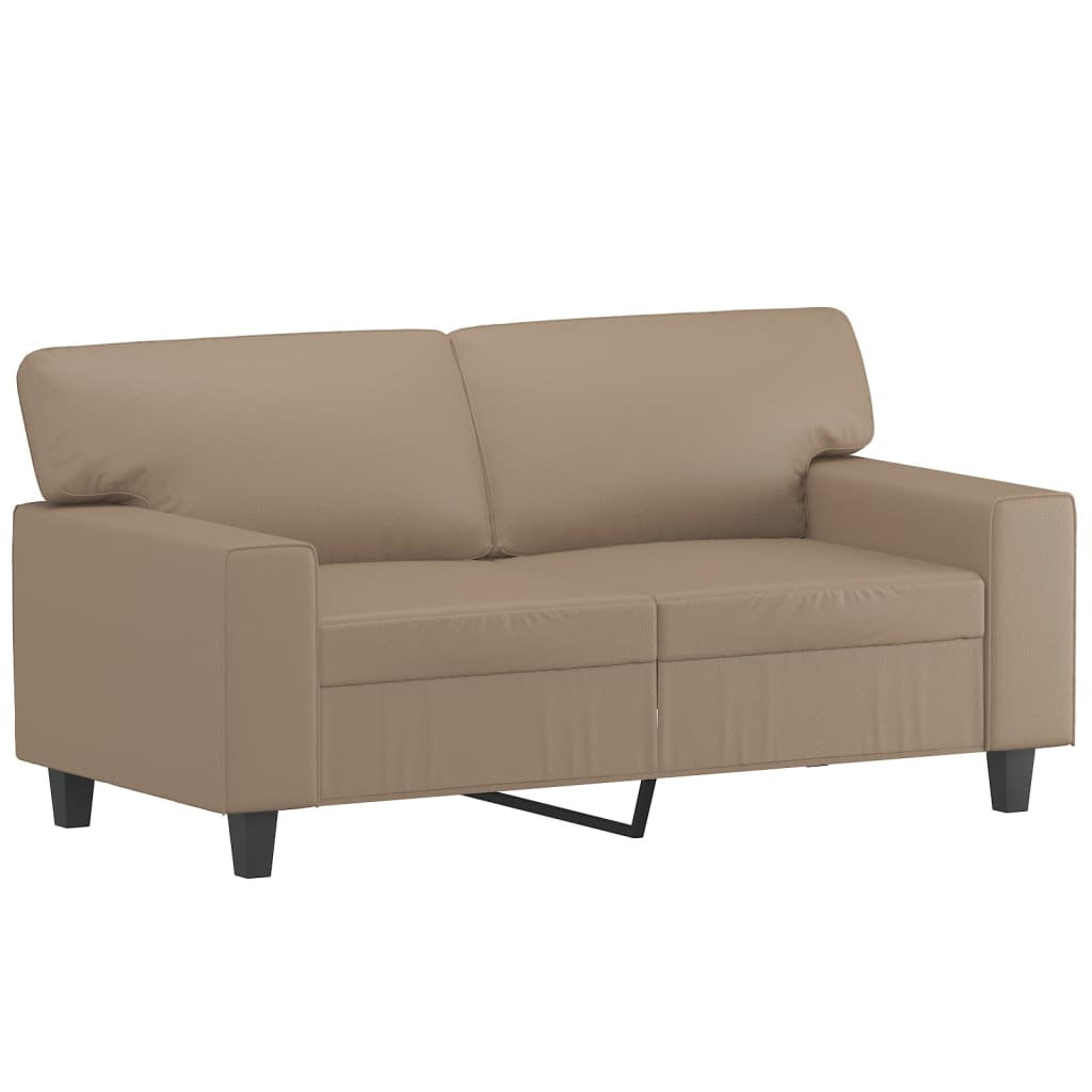 3-dijelni set sofa s jastucima boja cappuccina od umjetne kože