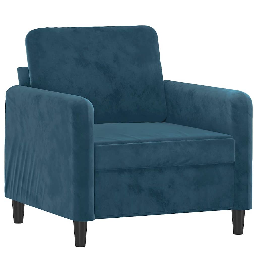 3-dijelni set sofa plavi baršunasti