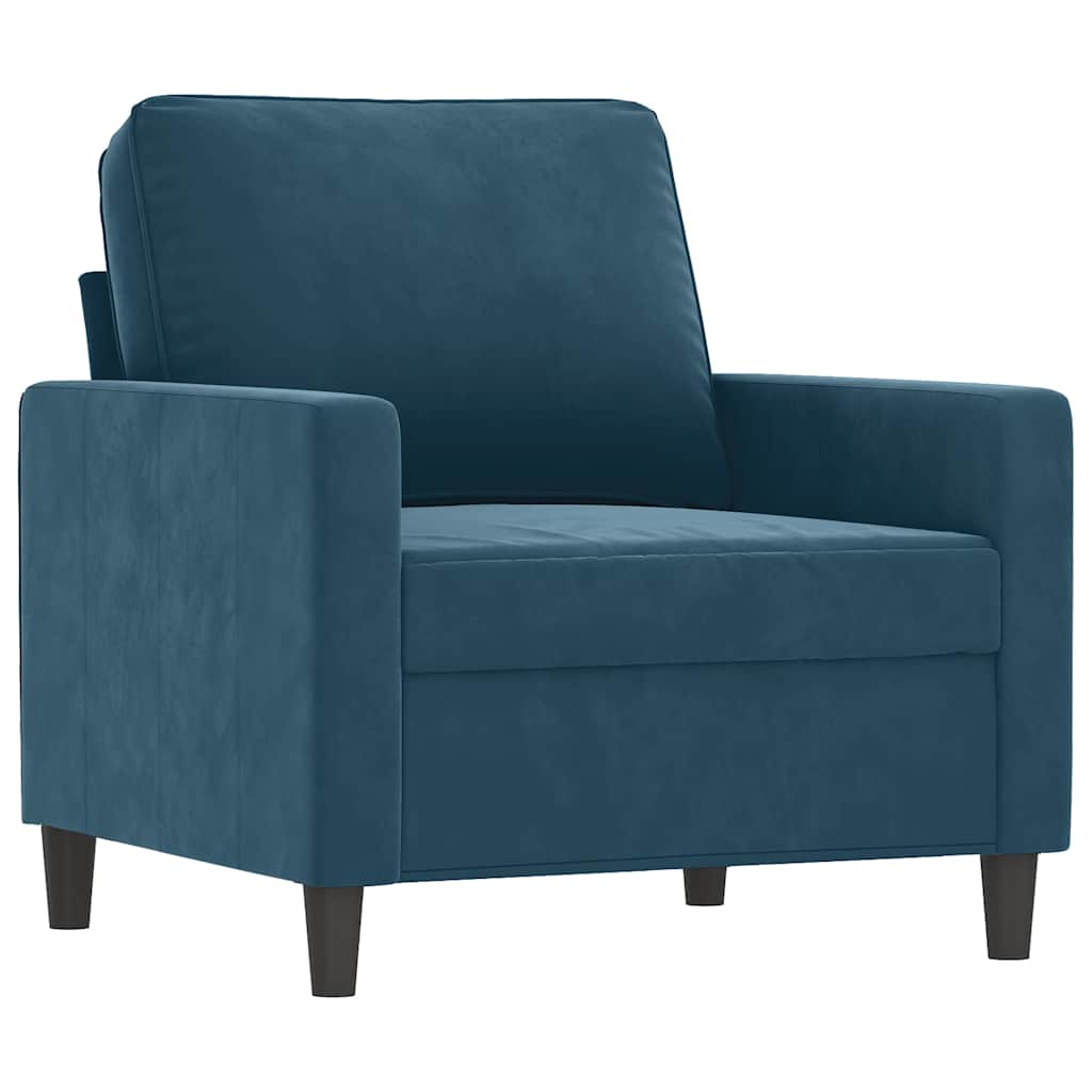 4-dijelna sofa garnitura plavi baršun
