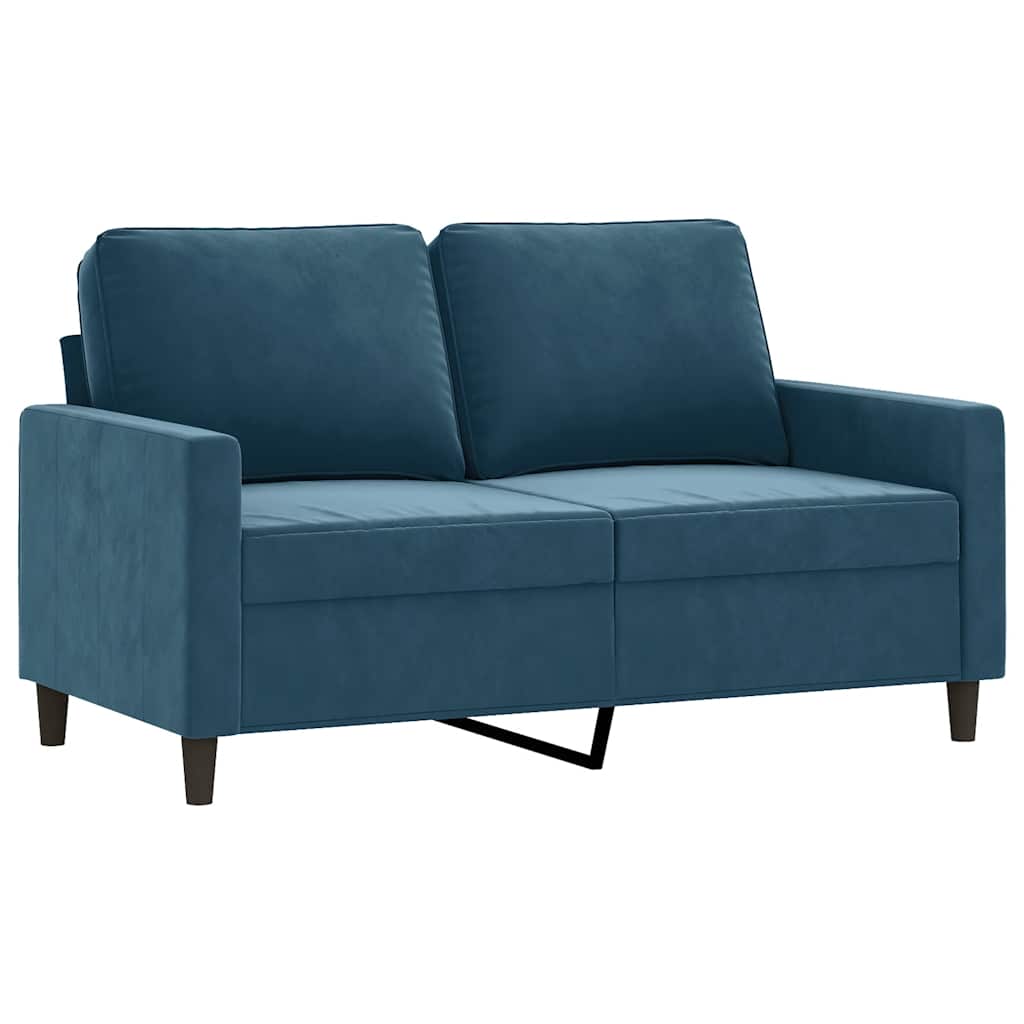 4-dijelna sofa garnitura plavi baršun