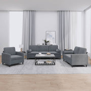 3-dijelni set sofa s jastucima tamnosivi baršunasti