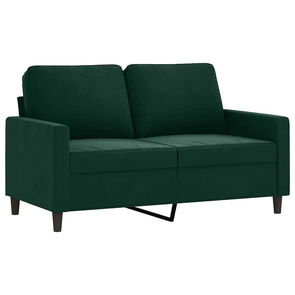 3-dijelni set sofa s jastucima tamnozeleni baršunasti