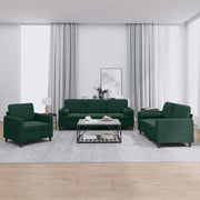 3-dijelni set sofa s jastucima tamnozeleni baršunasti