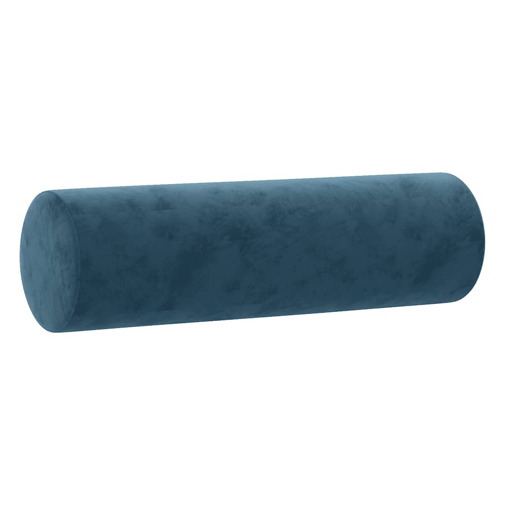 3-dijelni set sofa s jastucima plavi baršunasti