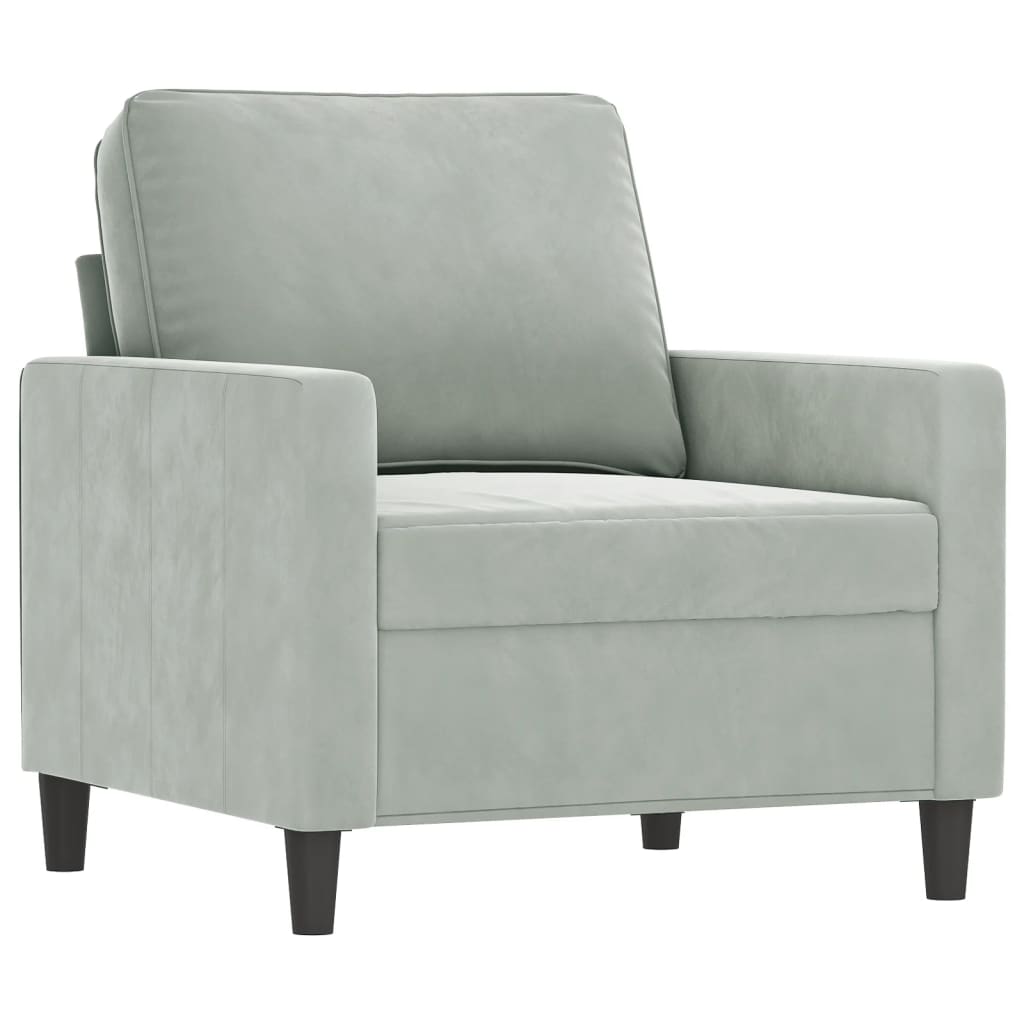 4-dijelni set sofa s jastucima svjetlosivi baršunasti