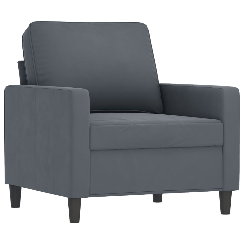 4-dijelni set sofa s jastucima tamnosivi baršunasti