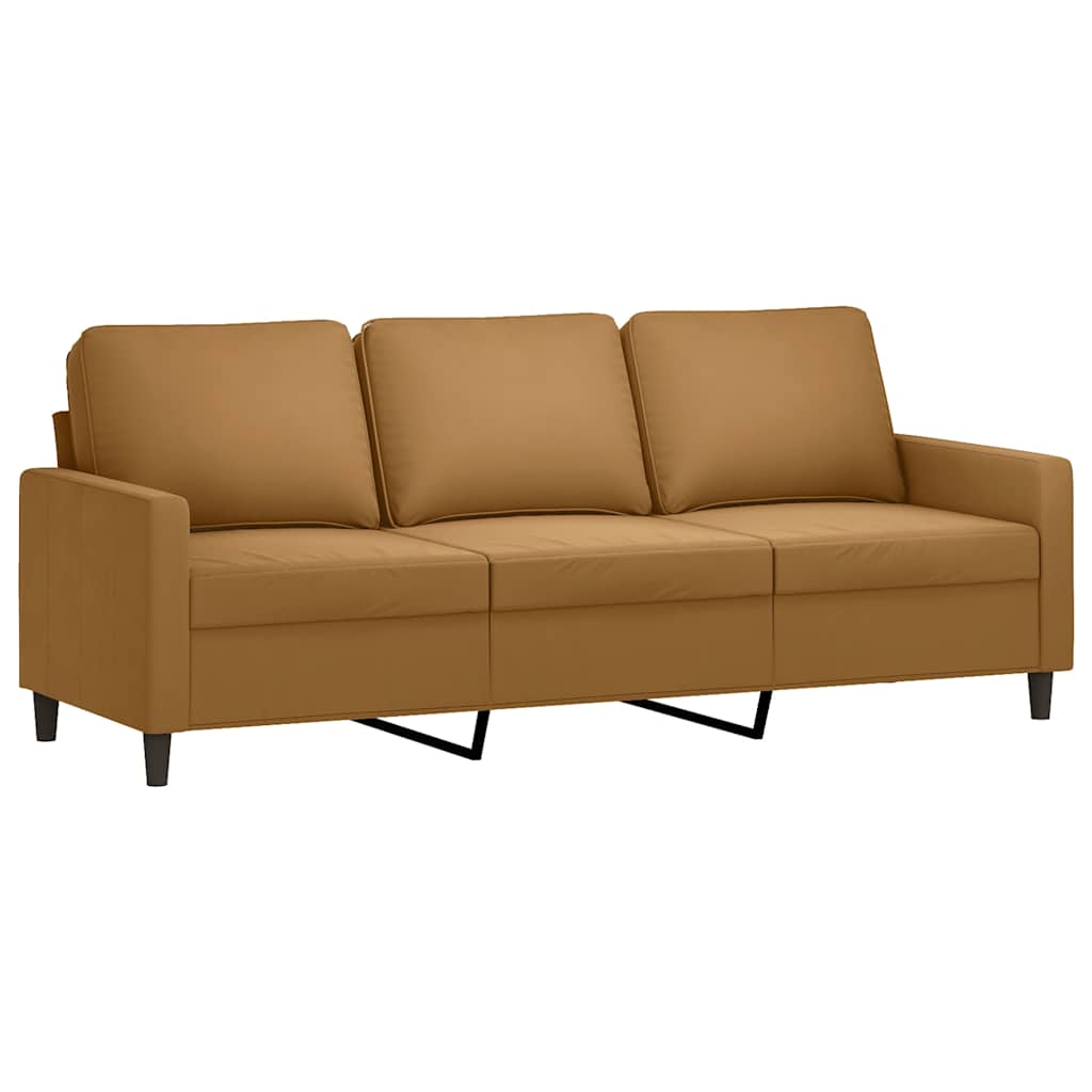 4-dijelni set sofa s jastucima smeđi baršunasti