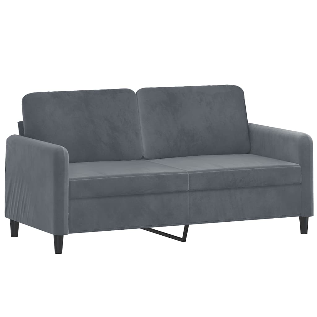 2-dijelni set sofa tamnosivi baršunasti