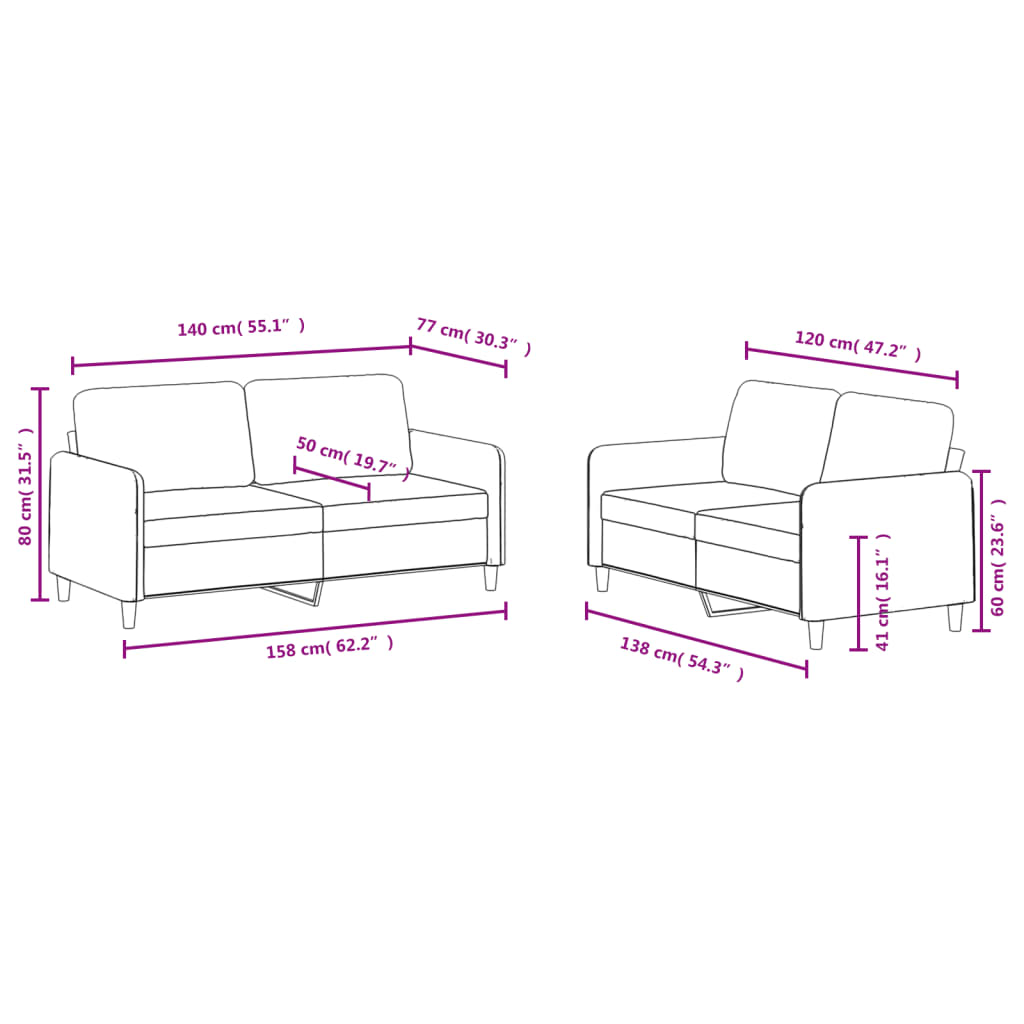 2-dijelni set sofa crvena boja vina baršunasti