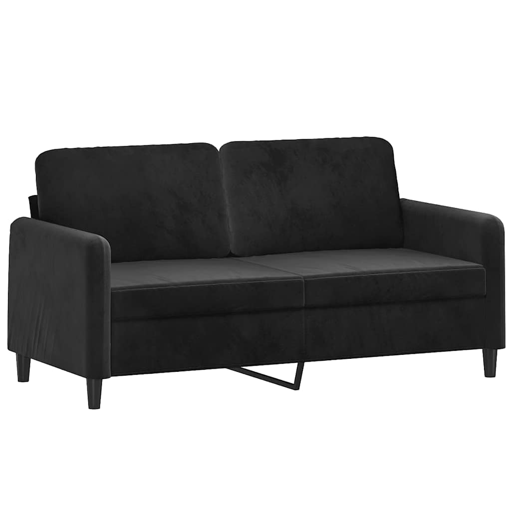2-dijelni set sofa crni baršunasti
