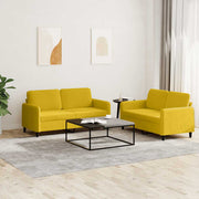 2-dijelni set sofa žuti baršunasti