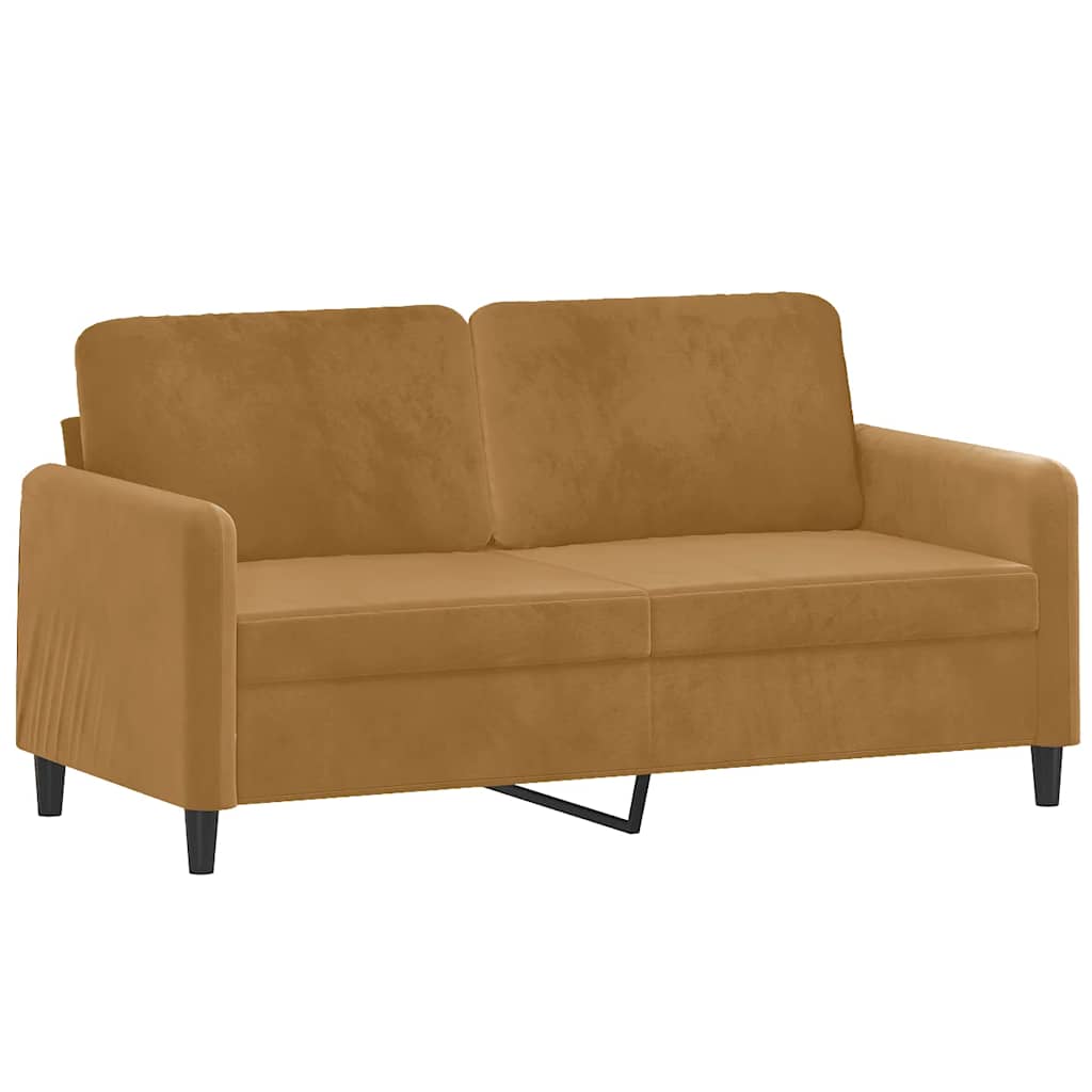 2-dijelni set sofa smeđi baršunasti