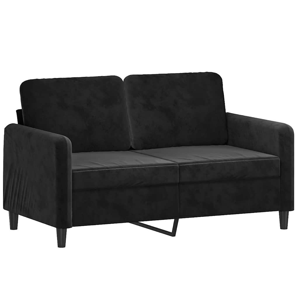 2-dijelni set sofa s jastucima crni baršunasti