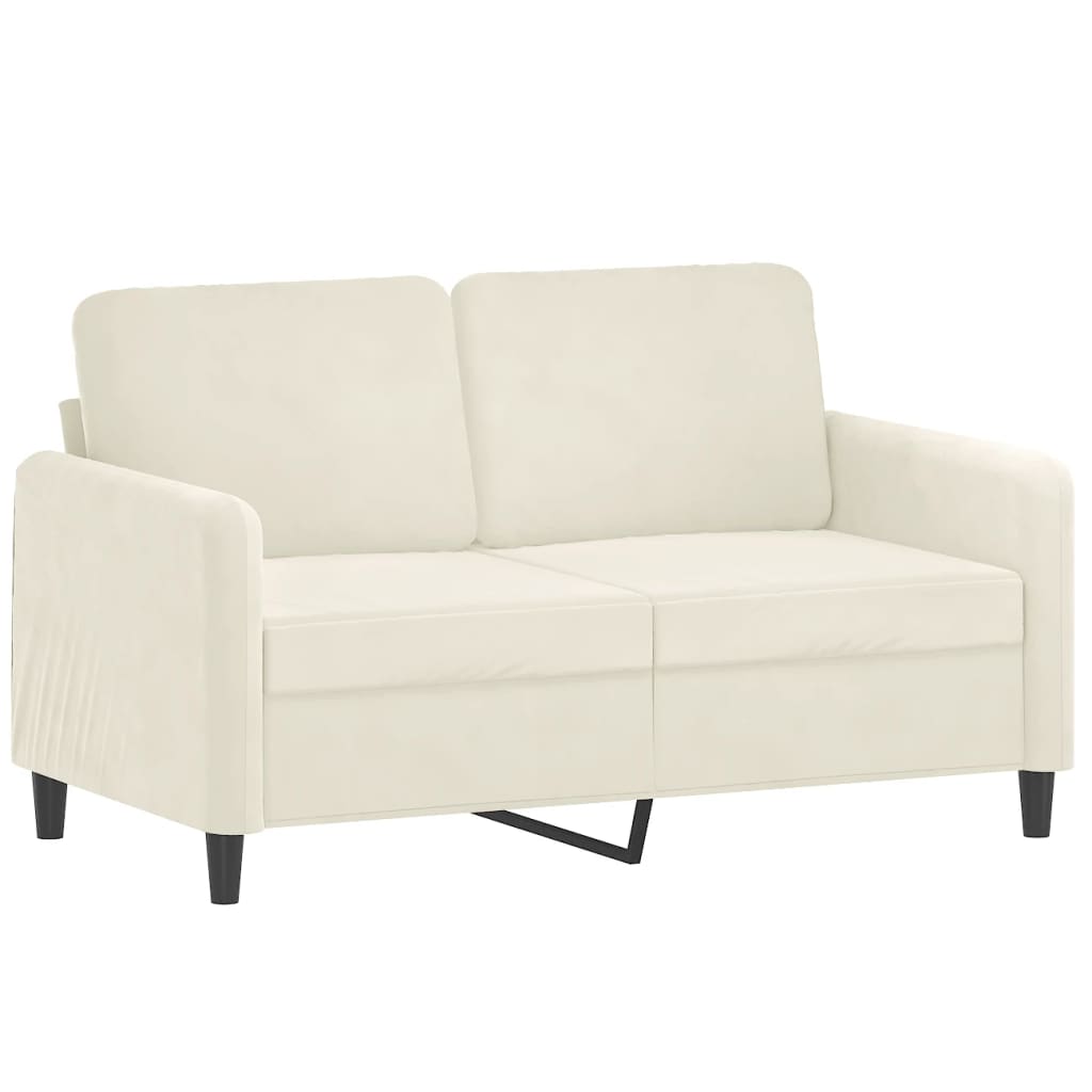 2-dijelni set sofa s jastucima krem baršunasti
