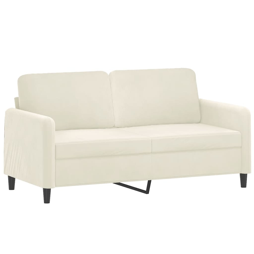 2-dijelni set sofa s jastucima krem baršunasti