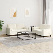 2-dijelni set sofa s jastucima krem baršunasti