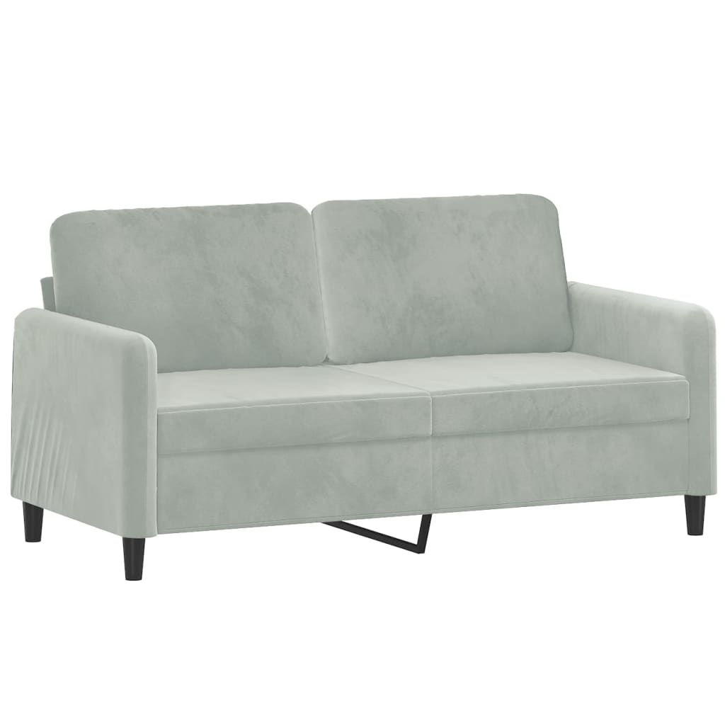 3-dijelni set sofa s jastucima svjetlosivi baršunasti