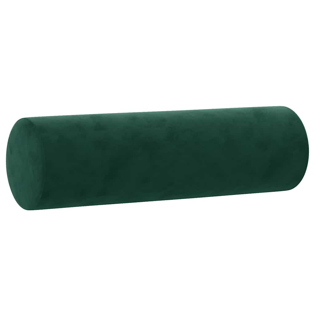 3-dijelni set sofa s jastucima tamnozeleni baršunasti