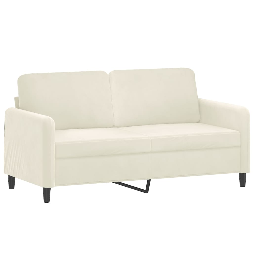 3-dijelni set sofa s jastucima krem baršunasti
