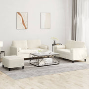 3-dijelni set sofa s jastucima krem baršunasti