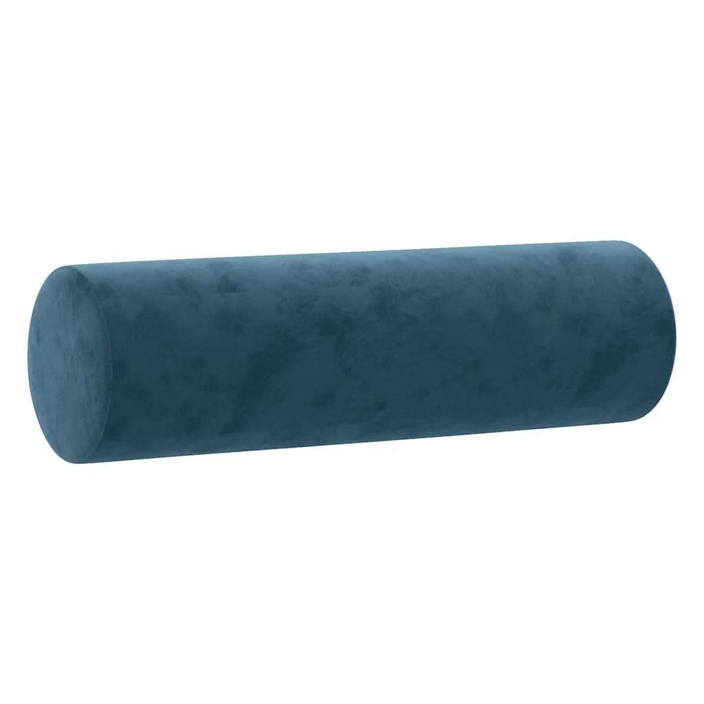 3-dijelni set sofa s jastucima plavi baršunasti