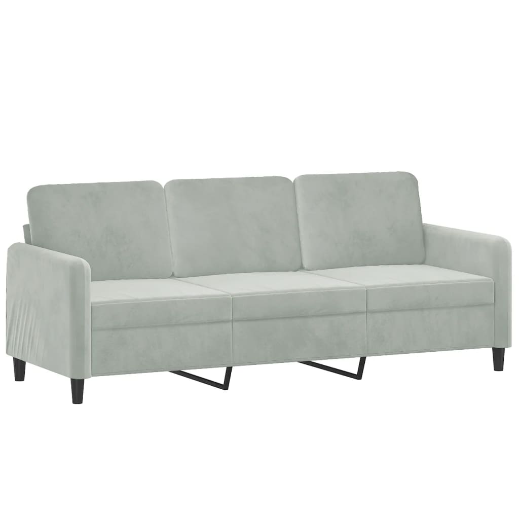2-dijelni set sofa svjetlosivi baršunasti