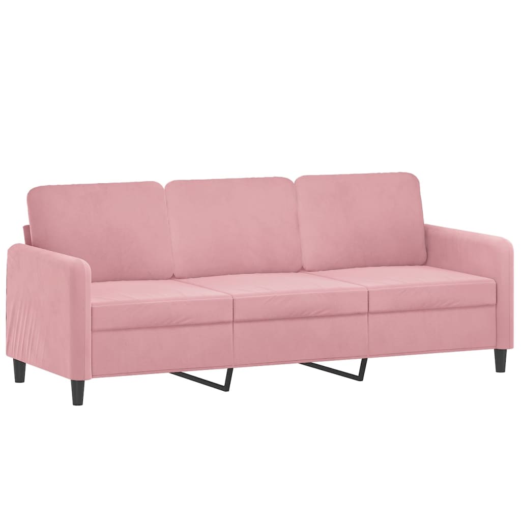 2-dijelni set sofa s jastucima ružičasti baršunasti