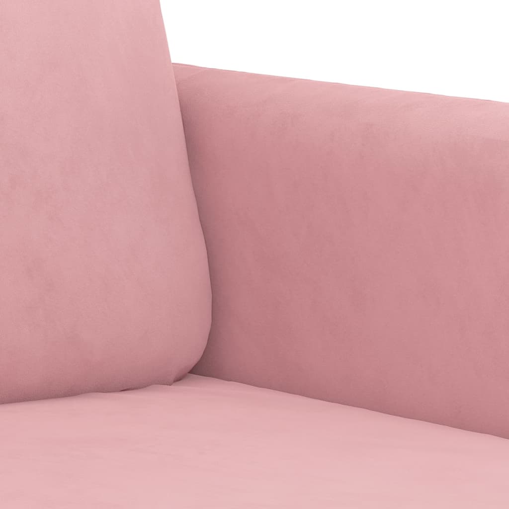 2-dijelni set sofa s jastucima ružičasti baršunasti