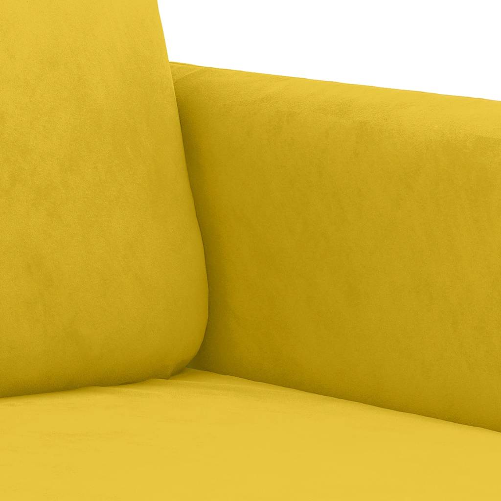 2-dijelni set sofa s jastucima žuti baršunasti