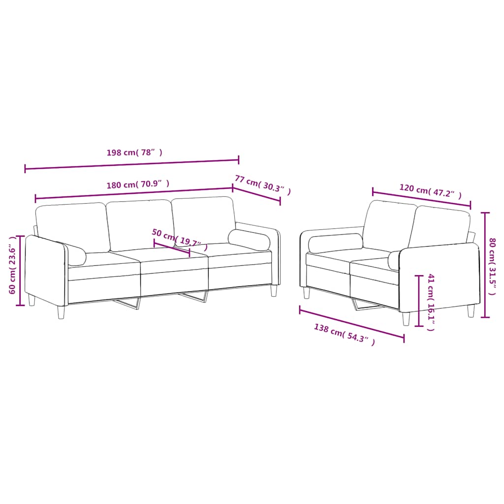 2-dijelni set sofa s jastucima žuti baršunasti