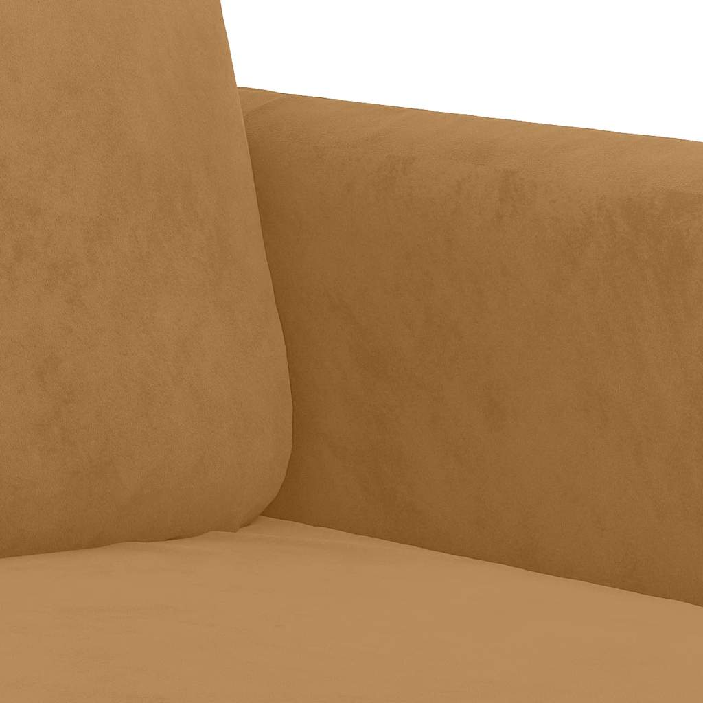 2-dijelni set sofa s jastucima smeđi baršunasti