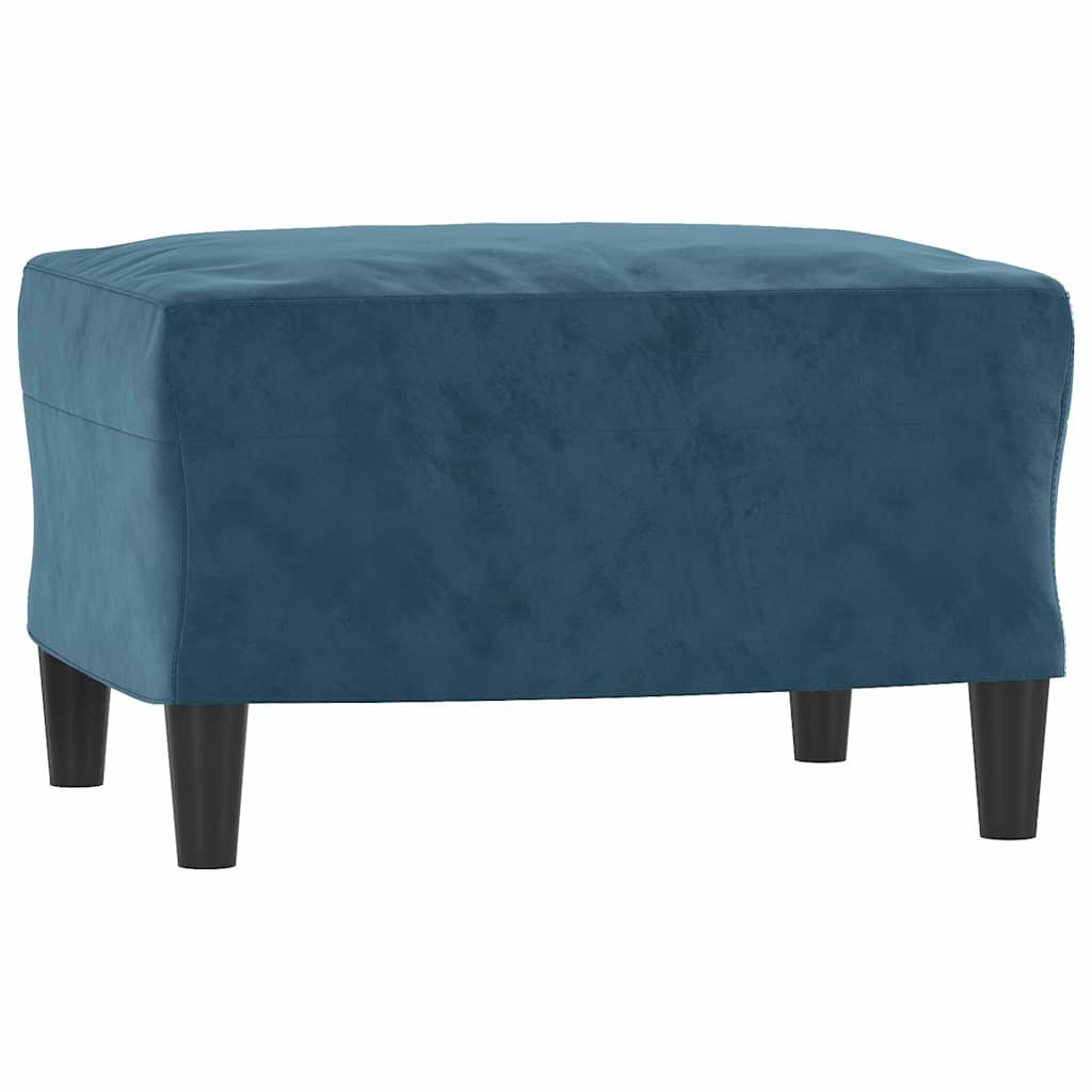 3-dijelni set sofa s jastucima plavi baršunasti
