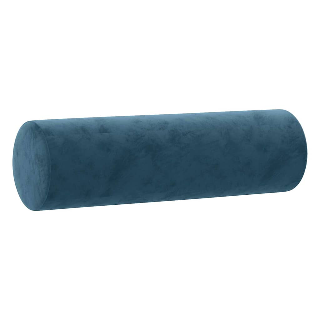 3-dijelni set sofa s jastucima plavi baršunasti