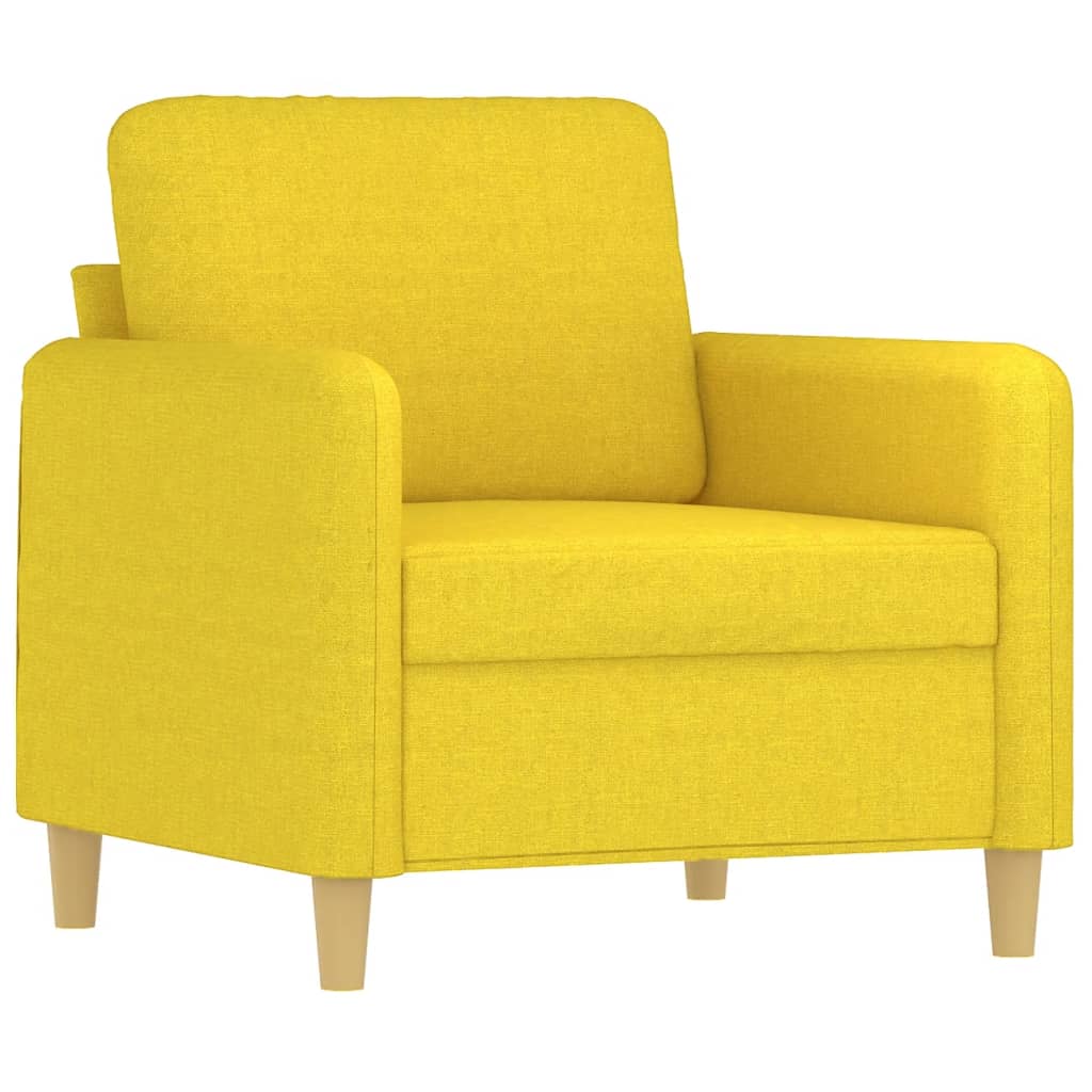 3-dijelni set sofa s jastucima svjetložuti od tkanine