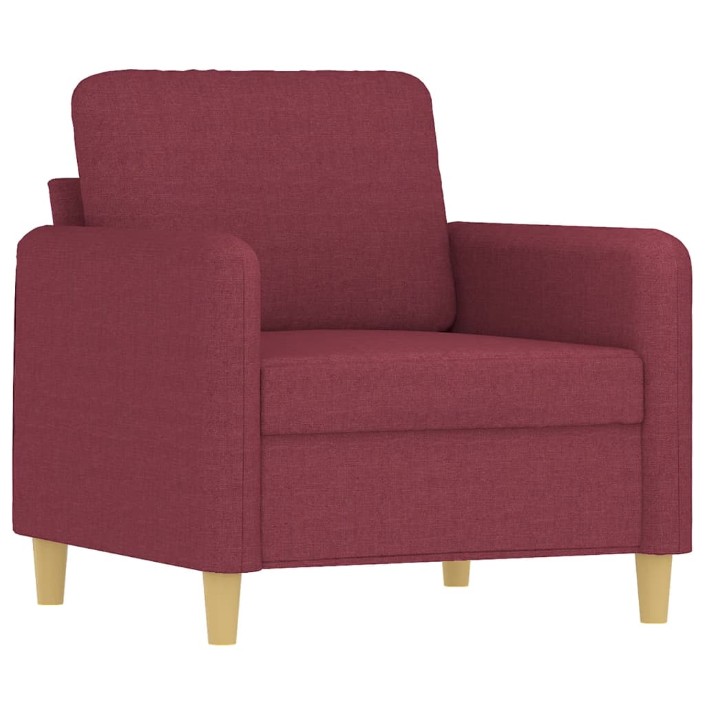 3-dijelni set sofa s jastucima crvena boja vina od tkanine