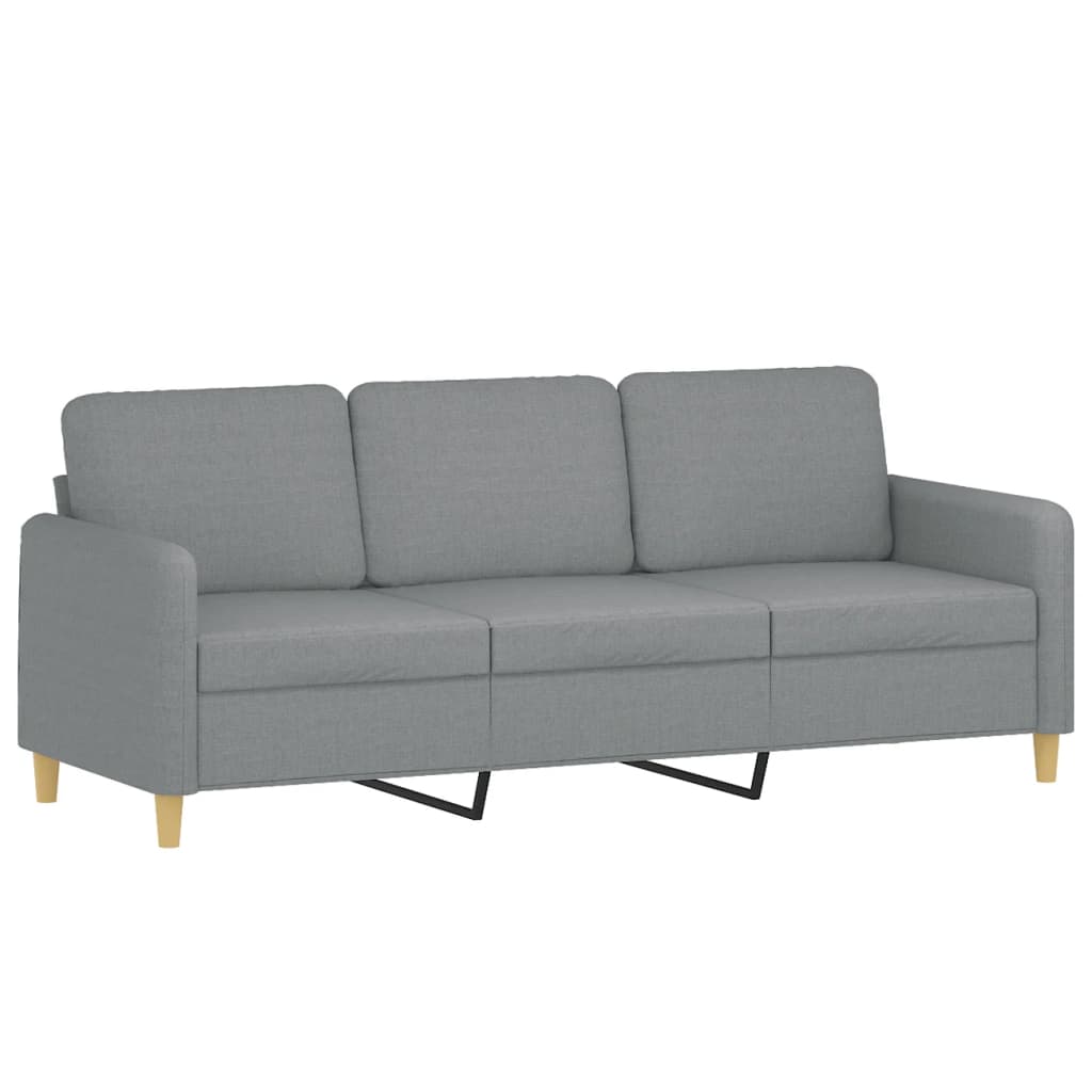 4-dijelni set sofa s jastucima svjetlosivi od tkanine