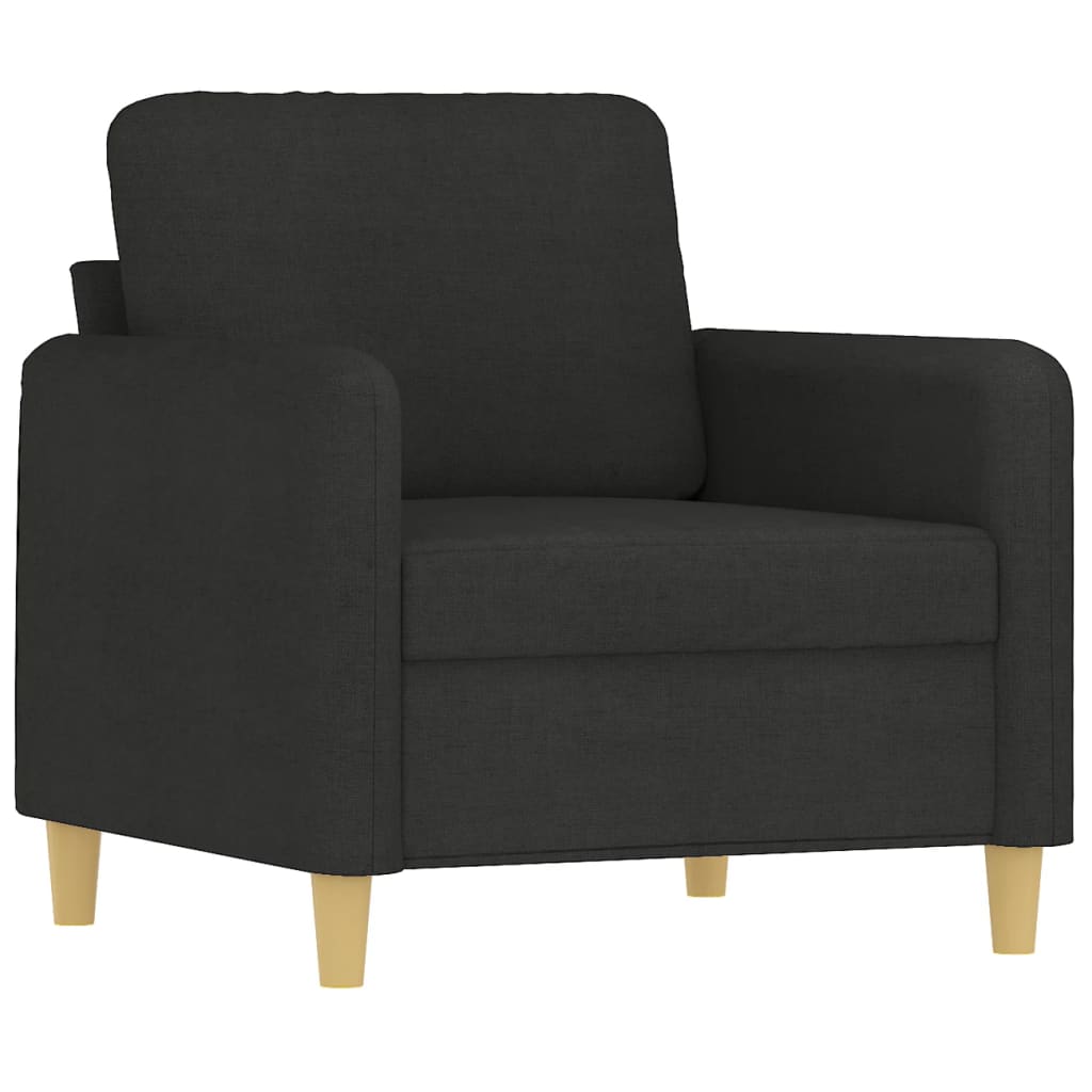 4-dijelni set sofa s jastucima crni od tkanine