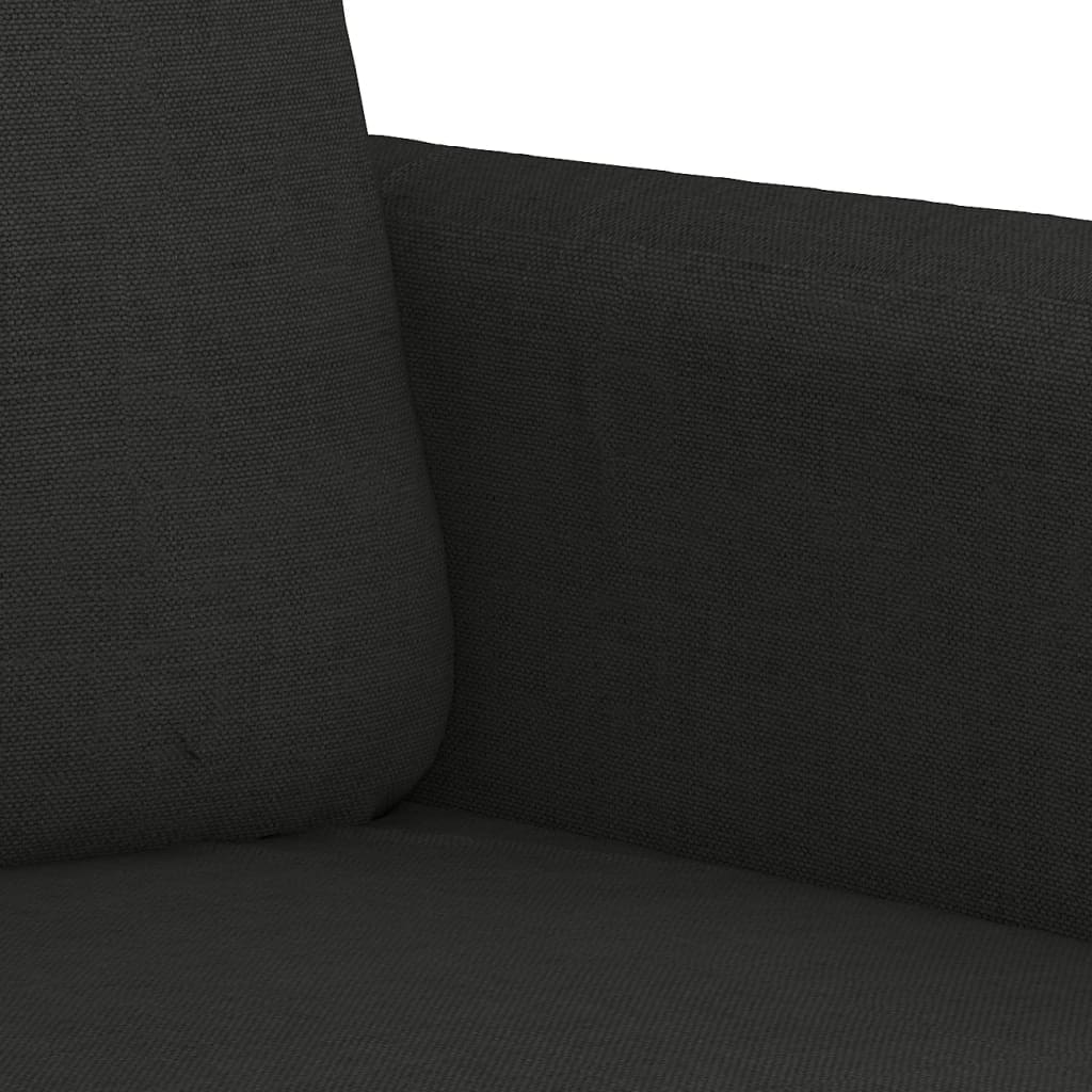 4-dijelni set sofa s jastucima crni od tkanine