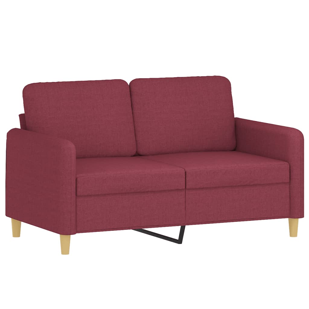 4-dijelni set sofa s jastucima crvena boja vina od tkanine